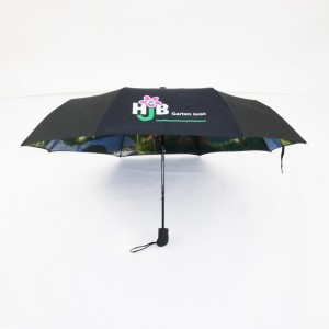 Hot Sale Cheap Auto Open Digital Print Custom Logo 3 Fold Standard Size umbrella for Adults