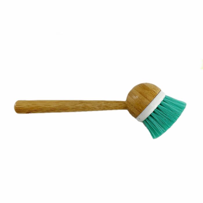 Eco friendly bamboo handle round head pan brush