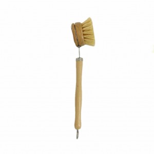 Replaceable bamboo handle pan brush