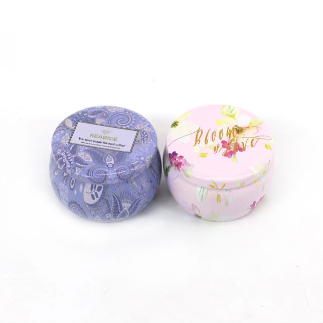 Portable Travel Tin Candle with Artistic Pattern Design