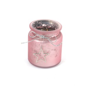 Frosted Silvery Mercury Glass Jar Candle