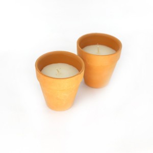 Pottery Bucket Candle for Home Decoration
