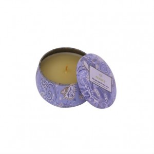 Portable Travel Tin Candle with Artistic Pattern Design
