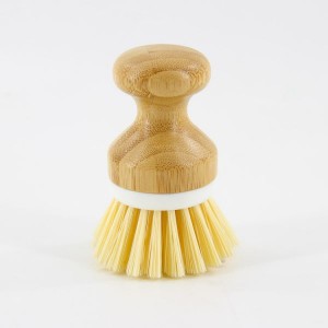 Cute Design Round Cleaning Pot Brush All Purpose Bamboo Handle Fruit vegetable cleaning brushes