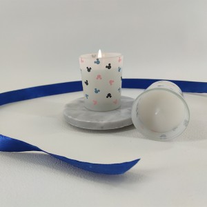 Cute Design Frosted Glass Jar Candle