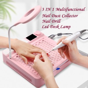 Professional nail dust collector 3 in 1 nail drill machine led nail light for nail solan in USA