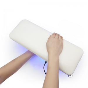 Two hands nail dryer with pillow uv nail lamp with nail arm rest