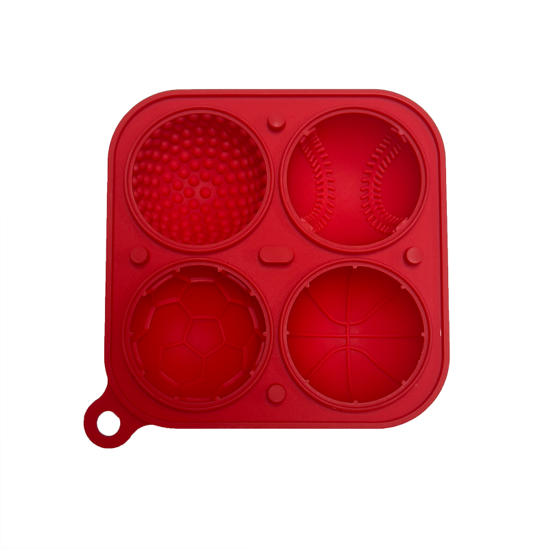 4 Grid Sports Ice-Cubes Mould Silicone Ice Tray