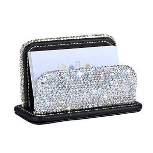 Bling Crystal Business Card Holder Stand, Luxury Office Business Card Holder Stand, white