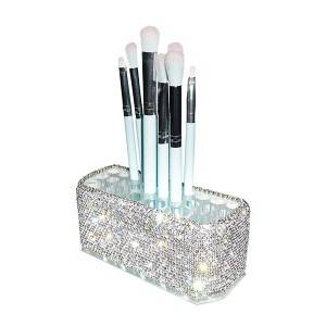 Christmas Festival Mask - Bling Makeup Brush Storage, Luxury Crystal Cosmetic Brush Organizer, White – UNIIBLING