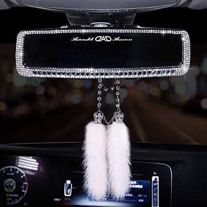 2020 wholesale price Car Phone Holder - Crystal car rearview mirror charm flower decoration accessories, white – UNIIBLING