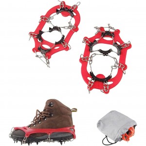 11 Teeth Ice Claws Crampons Anti Slip Traction Cleats for Kids with Carry Bag