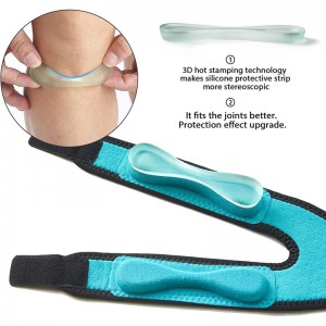 Patella Knee Strap, Adjustable Knee Brace (3D Silicone Pad) for Men Women, Knee Joint Pain Prevention & Patella Stabilizer for Running, Riding, Weightlifting, Football, Basketball, Hiking.