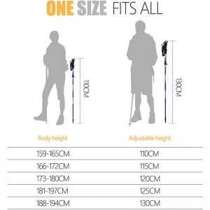 Collapsible Hiking Poles – Aluminum Alloy 7075 Hiking Sticks with Quick Lock System, Telescopic, Collapsible, Ultralight for Hiking, Camping