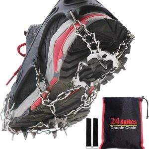 Upgraded 24 Spikes Ice Grips Crampons Traction Cleats