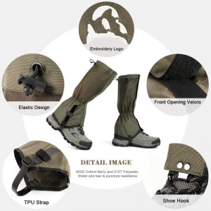 Waterproof Snow Boot Leg Gaiters for Hiking and Outdoor Climbing