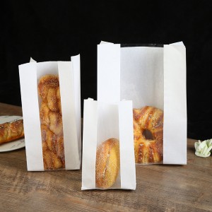 Prilagođeno štampane prozirne prozorske hljebne kraft papirne vrećice za pekare