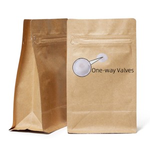 Biologisch ôfbreekbaar Food Pacagking Clear Kraft Paper Bags mei Finster