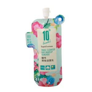 Custom Printed Logo Stand-up Facial Cleanser Spout Packaging Bags