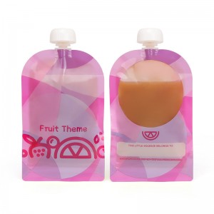 Customized BPA FREE Double Zipper Lock Refillable Squeeze Bag Baby Food Storage Pouches