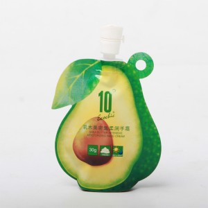 Custom Printed Logo Cosmetic Hand Cream Packaging Bag with Spout