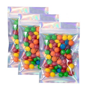 Holograficzna, przezroczysta, plastikowa torba z mylaru do pakowania żywności Rainbow Shine