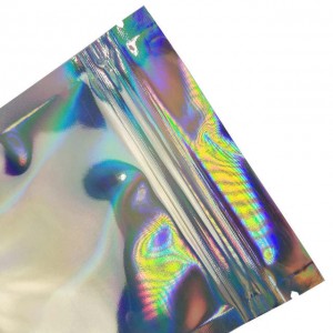 Transparent Front Glitter Mylar Laser Film Cosmetic Holographic Bag