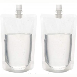 Hot sale BPA transparent plastic drink juice fruit liquid packaging stand up bag spout pouch