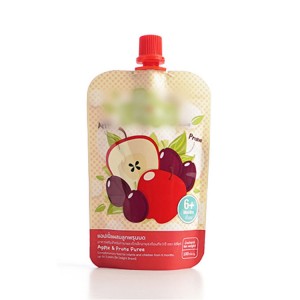 Custom Mini Clear 100ml 200ml Fruit Shape Juice Pouch with Cap