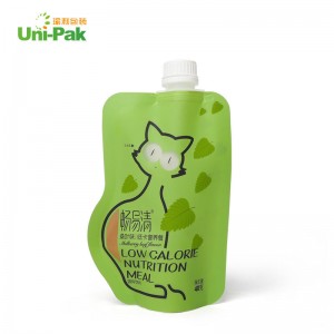 Líquid de plàstic d'impressió personalitzada de millor qualitat/llet/suc de fruita/bossa de peu amb broquet