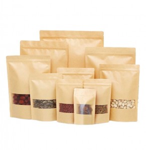 Biodegradable Food Pacagking Clear Kraft Paper Bags with Window