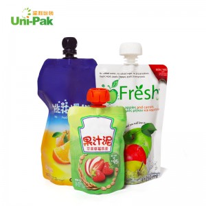 Καλύτερης ποιότητας Προσαρμοσμένη εκτύπωση Πλαστικό Υγρό/Γάλα/Χυμός Φρούτων/ Σακούλα πουγκί με στόμιο
