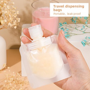 Iṣura Tunṣe Aṣa Iduro-Up Ipara Shampoo Spout Kosimetic Matt Plastic Packaging Pouches Fun Liquid 30/50/100ml