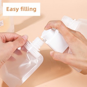 Stock Reusable Custom Stand-Up Lotion Shampoo Spout Cosmetic Matt Plastic Packaging Bag Pouches For Liquid 30/50/100ml