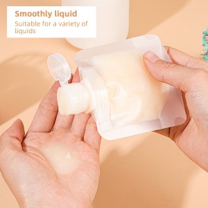 Hoʻohana hou ʻia ka Lotion Kūʻokoʻa Kūʻokoʻa Shampoo Spout Cosmetic Matt Plastic Packaging ʻeke ʻeke ʻeke no ka wai 30/50/100ml