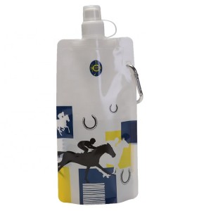 Custom Design Plastic 480ml 16oz BPA Free Folding Water Bag Spout Pouches Foldable Water Bottles