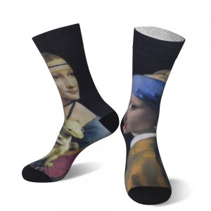China New Product  Personalised Valentines Socks - 360 Printing Socks Designed collection-Oil painting series  UNI Print
