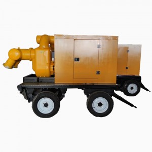 large outflow Factory  price 8 inch diesel water pump set mobile tralier with high pressure