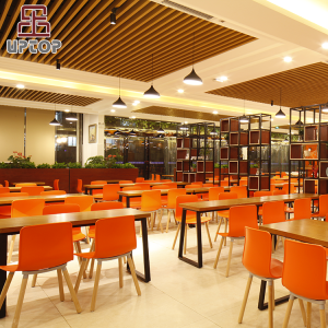 Commercial orange plastic fast food restaurant furniture