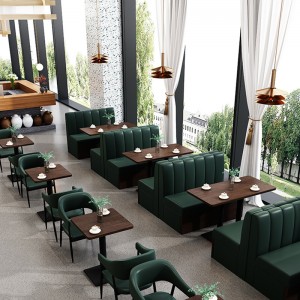 Sofa restoran Booth Perabot kedai kopi hijau