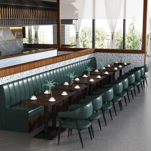 Sofa restoran Booth Perabotan kedai kopi hijau