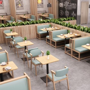 आधुनिक लेदर सोफा रेस्टॉरंट कॉफी शॉप फर्निचर सेट करते