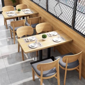 Mūsdienīgas koka ēdnīcas restorāna galda un krēslu mēbeles