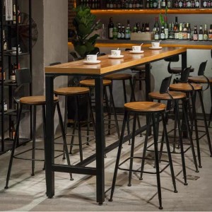 कस्टम आधुनिक डिजाइन रेस्टुरेन्ट बिस्ट्रो बार फर्नीचर काठ धातु टेबल