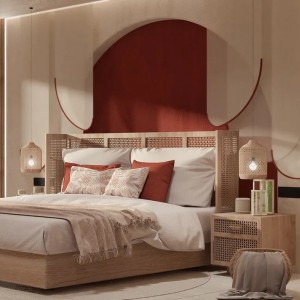 Resort Rattan Wicker Furniture Hotel mukautetut kaupalliset huonekalut