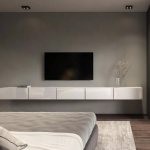 Juego de dormitorio con muebles de tela gris de lujo de hotel nórdico de alta gama