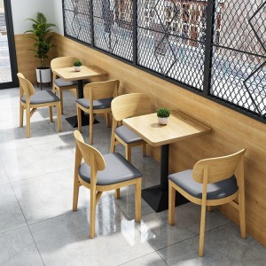 Perabot meja dan kerusi restoran kantin kayu moden
