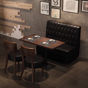 Ресторан Одиночный двусторонний коричневый диван-кабина для сидения