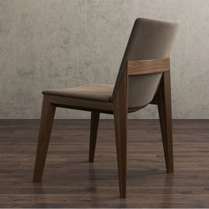 Chaise de salle à manger en tissu en bois de frêne