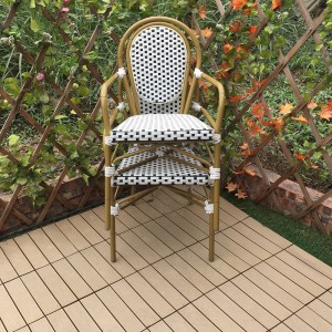 Outdoor Frânsk Style Garden Aluminium Frame Rotan Armchair stoel